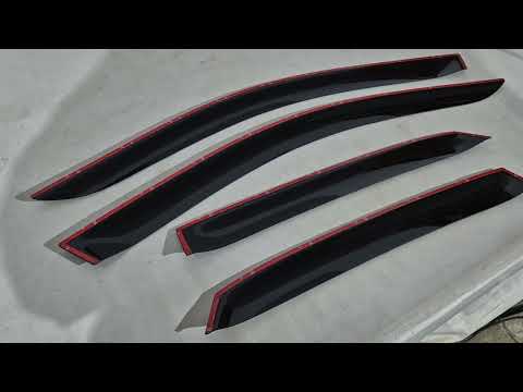 Side window wind deflectors Sedan (4 pcs, HIC) for Audi A4 B6 2000-2004 - video 1