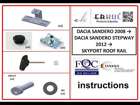 Skyport Roof Rails (black) for Renault Sandero 2007-2013 - video 1