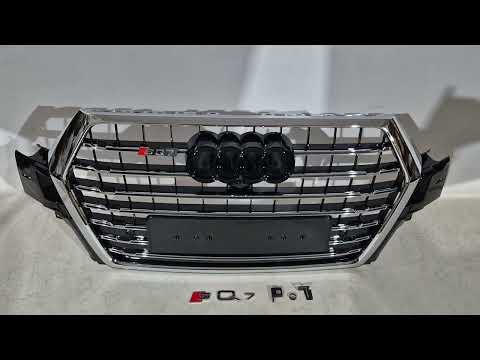 Front grille SQ-Style V-2 (2015-2019, black with chrome) for Audi Q7 2015–2026 - video 1