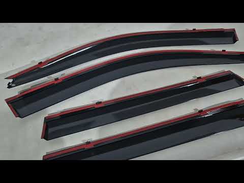 Window Deflectors with Chrome Trim Niken Luxury (4 pcs) for Toyota Land Cruiser Prado 120 2002-2009 - video 1