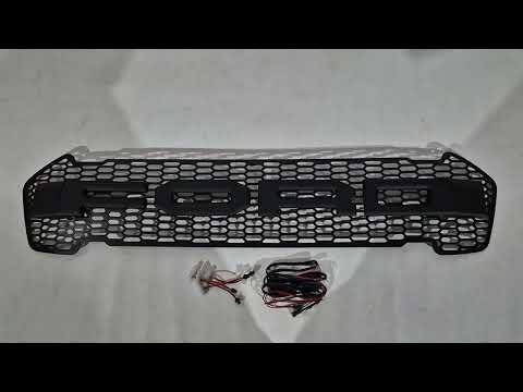 Front Grille (2015-2018, Black, LED) for Ford Ranger 2011-2022 - video 1