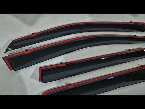 Window Deflectors with Chrome Trim Niken Luxury (4 pcs) for Mitsubishi Outlander 2006-2012 - video 1