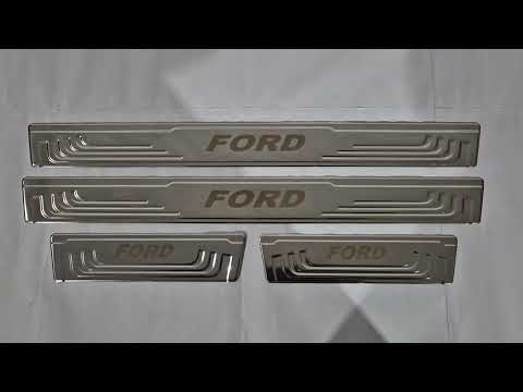 Universal Door Sill Protectors Ford V-2 (4 pcs, Stainless Steel) for Ford - video 1