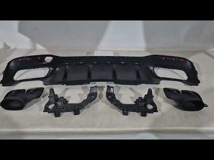 Rear diffuser for GLE (GLE63 design) for Mercedes GLE/ML сlass W166 2011-2018 - video 1