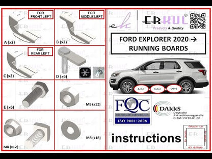 Side Steps Sunrise (2 pcs, Aluminum) for Ford Explorer 2019- - video 1