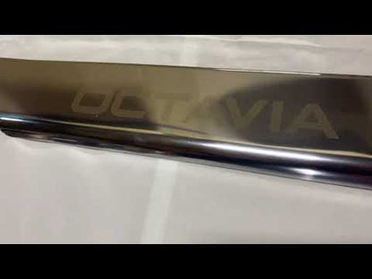 Carmos Door Sill Protectors (8 pcs, Stainless Steel) for Skoda Octavia II A5 2010-2013 - video 1