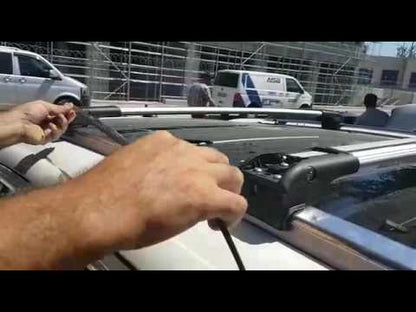 Roof rack (cross bars) for integrated roof rails Wingbar V2 (2 pcs) for Jeep Compass 2016- - video 2