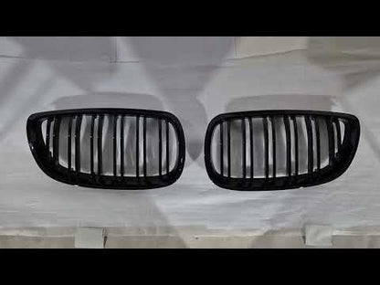 Kidneys M-Look (for E92/E93 2007-2010 non-M / 2008-2013 M3, Gloss Black) for BMW 3 Series E-90/91/92/93 2005-2011 - video 1