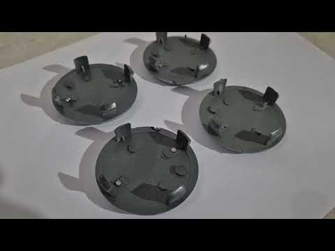Wheel center caps 60/55mm grey (4 pcs) for Opel - video 1