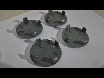 Wheel center caps 60/55mm grey (4 pcs) for Opel - video 1