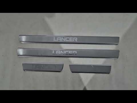 Door Sill Protectors Carmos V3 (4 pcs, Stainless Steel) for Mitsubishi Lancer 9 2004-2008 - video 1
