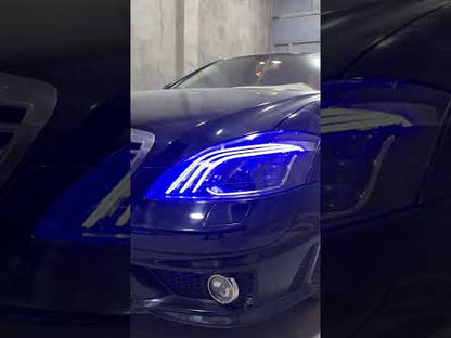 Facelift Headlights (Maybach X222 Design) for Mercedes S-сlass W221 2005-2013 - video 1