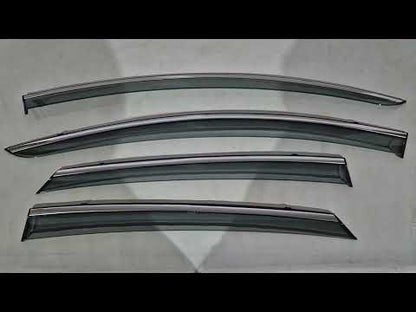Window Deflectors with Chrome Trim Niken Luxury (SD, 4 pcs) for Ford Mondeo 2014-2022 - video 1