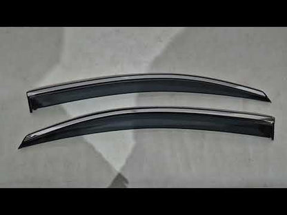 Window Deflectors with Chrome Trim Niken Luxury (2 pcs) for Volkswagen Caddy 2010-2015 - video 1