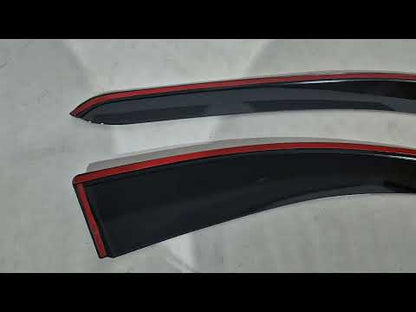 Window Deflectors with Chrome Trim Niken Luxury (2 pcs) for Ford Connect 2021- - video 1
