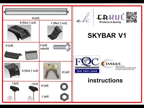 Roof Rack Cross Bars Skybar V1 (2 pcs) for Renault Duster 2018-2024 - video 1