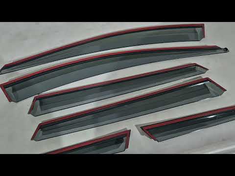 Window Deflectors with Chrome Trim Niken Luxury (6 pcs) for Volvo XC60 2009-2017 - video 1