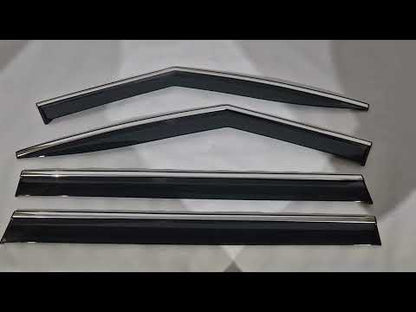 Window Deflectors with Chrome Trim Niken Luxury (4 pcs) for Hyundai Santa Fe 5 2023- - video 1