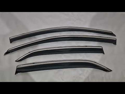Window Deflectors with Chrome Trim Niken Luxury (4 pcs) for Toyota Corolla 2007-2013 - video 1