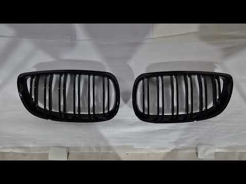 Kidneys M-Look (for E92/E93 2007-2010 non-M / 2008-2013 M3, Gloss Black) for BMW 3 Series E-90/91/92/93 2005-2011 - video 1