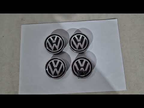 Wheel center caps 60/55mm vw6055kolp (4 pcs) for Volkswagen - video 1