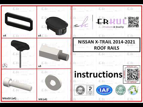 Roof Rails Skyport BLACK for Nissan X-trail T32/Rogue 2014-2021 - video 1