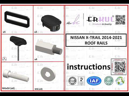 Roof Rails Skyport BLACK for Nissan X-trail T32/Rogue 2014-2021 - video 1