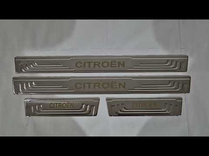 Universal door sill protectors Citroen V-2 (4 pcs, stainless steel) for Citroen - video 1