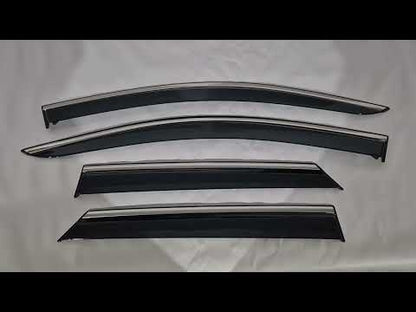 Window Deflectors with Chrome Trim Niken Luxury (4 pcs) for Peugeot 3008 2016-2023 - video 1