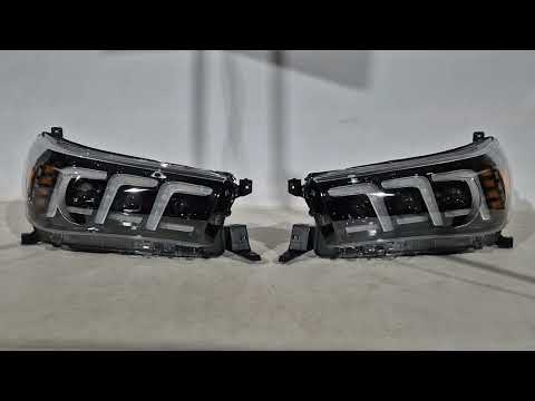 Front Headlights Lexus-Design V2 2015-2019 (2 pcs) for Toyota Hilux 2015- - video 1
