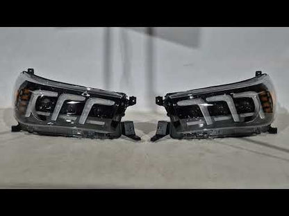 Front Headlights Lexus-Design V2 2015-2019 (2 pcs) for Toyota Hilux 2015- - video 1