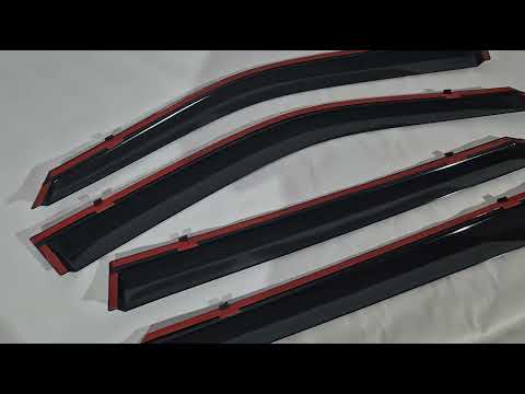 Window deflectors with chrome trim (4 pcs, Niken) for Peugeot 2008 2019- - video 1