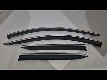Window Deflectors with Chrome Trim Niken Luxury (2021-2023, 4 pcs) for Kia Niro 2022– - video 1