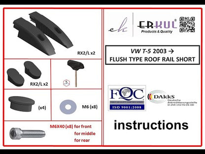 Integrated Roof Rails (black) for Volkswagen T5 2010-2015 - video 2