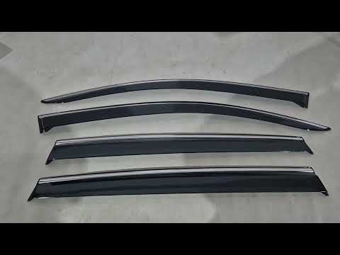 Window Deflectors with Chrome Trim Niken Luxury (4 pcs) for Volkswagen Tiguan 2016-2023 - video 1