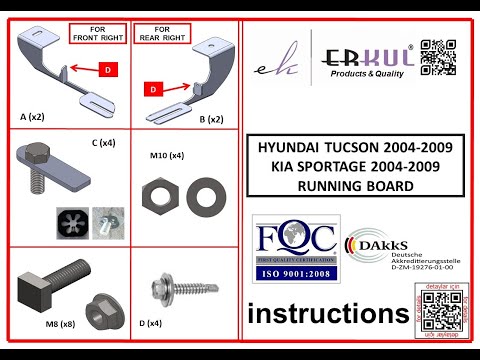 Side Steps Tayga Grey (2 pcs, Aluminum) for Hyundai Tucson JM 2004- - video 1