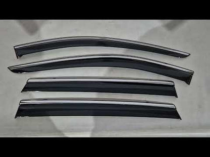 Window Deflectors with Chrome Trim (4 pcs, Niken) for Nissan X-trail T32/Rogue 2014-2021 - video 1