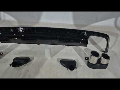 Rear Diffuser with Tips S-Style (for Base) for Audi A6 C8 2018- - video 2