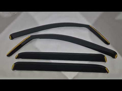 In-Channel Window Deflectors Niken Luxury (2014-2021, CrewMax/Crew Cab, 4 pcs) for Toyota Tundra 2007-2021 - video 1