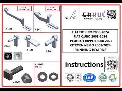 Side Steps New Vision Grey (2 pcs, Aluminum) for Citroen Nemo 2007-2017 - video 2