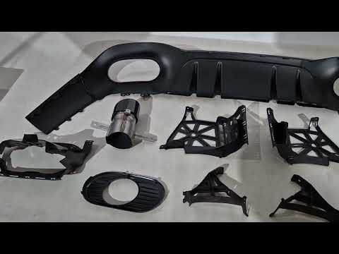 Rear diffuser with exhaust tips (Design A35 SD) for Mercedes A-сlass W177 2018- - video 1