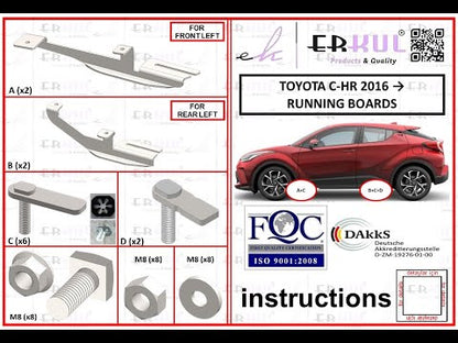 Side Steps Sunrise (2 pcs, aluminum) for Toyota C-HR 2016-2023 - video 1