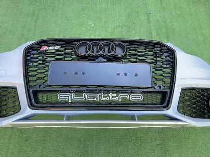 Front bumper with black RS6-Style grille (2014–2017) for Audi A6 C7 2011-2017 - video 1