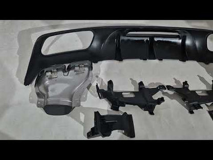 Rear diffuser with exhaust tips (2015-2018, for CLS GT63) for Mercedes CLS C218 2011-2018 - video 1