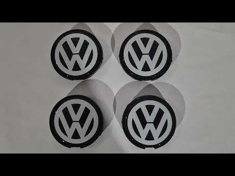 Wheel center caps 56/52mm vwor5652 V-2 (4 pcs) for Volkswagen - video 1