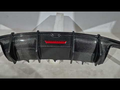 Rear bumper diffuser (for S-Line, 2014-2018, Carbon) for Audi A7 2010-2018 - image 1