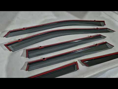 Window Deflectors with Chrome Trim Niken Luxury (For X-trail, 6 pcs) for Nissan X-trail T33/Rogue 2022- - video 1