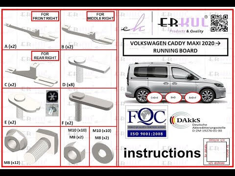 Side Steps Duru (2 pcs, Aluminum) for Ford Connect 2021- - video 1