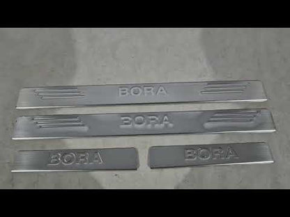 Door Sill Protectors OmsaLine (4 pcs, Stainless Steel) for Volkswagen Bora 1998-2004 - video 1