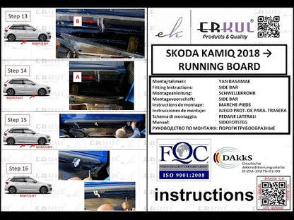 Mounting brackets for side steps for Skoda Kamiq 2019- - video 1